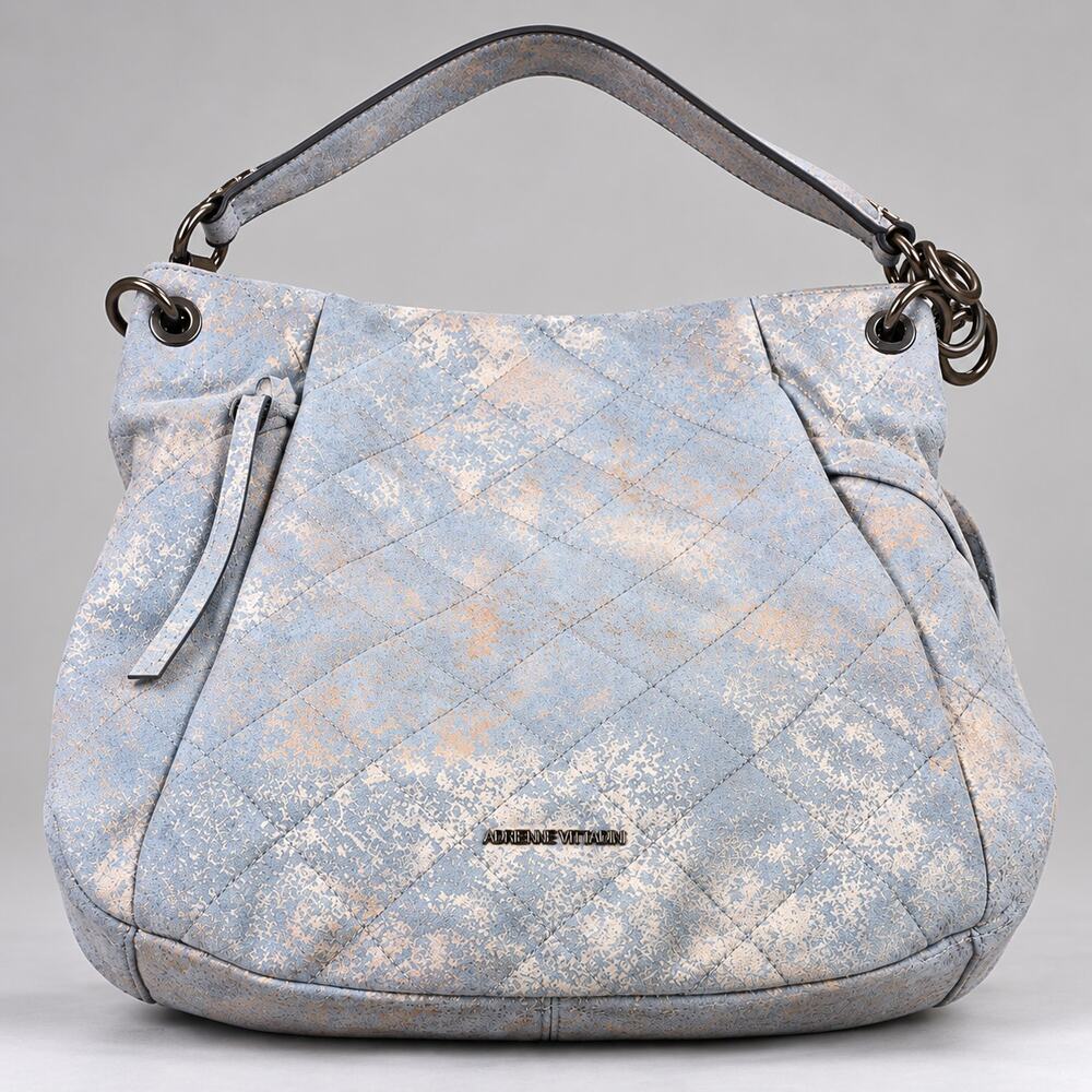 Aimee Kestenberg Maven Metallic Leather Quilted Shoulder Hobo Bag